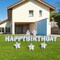 18 Pcs Iridescent Happy Birthday Yard Sign with Stakes Shiny Happy Birthday Yard Lawn Signs Cake Balloon Star Outdoor Birthday Yard Decorations for Birthday Party Supplies, Laser Color